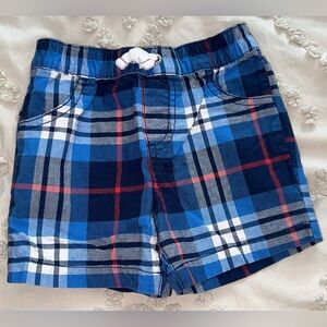 Carter’s boys 24 months Plaid Shorts - Blue and White